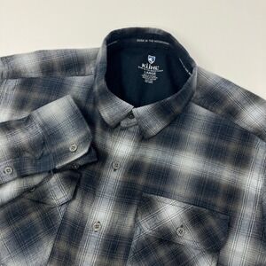 KUHL Dillingr Flannel Shirt Men's L Plaid Long Sleeve Button Up Outdoor 7186